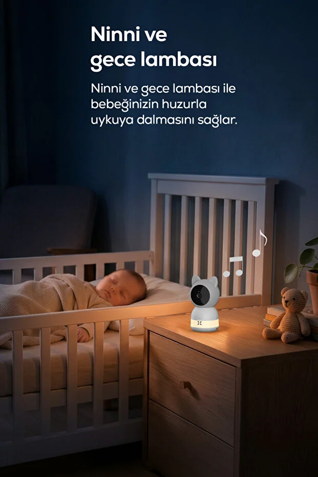 Akıllı Bebek Kamerası ve Beyaz Gürültü Uyku Arkadaşı Seti Şarjlı Monitörlü Gece Görüşlü 25 Sesli Işıklı Akıllı Bebek Kamerası ve Beyaz Gürültü Uyku Arkadaşı Seti Şarjlı Monitörlü Gece Görüşlü 25 Sesli Işıklı
